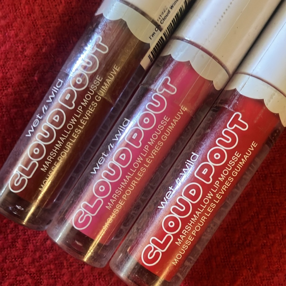 Wet n Wild Cloud Pout Lip Mousse Set - Wine, Pink, Red